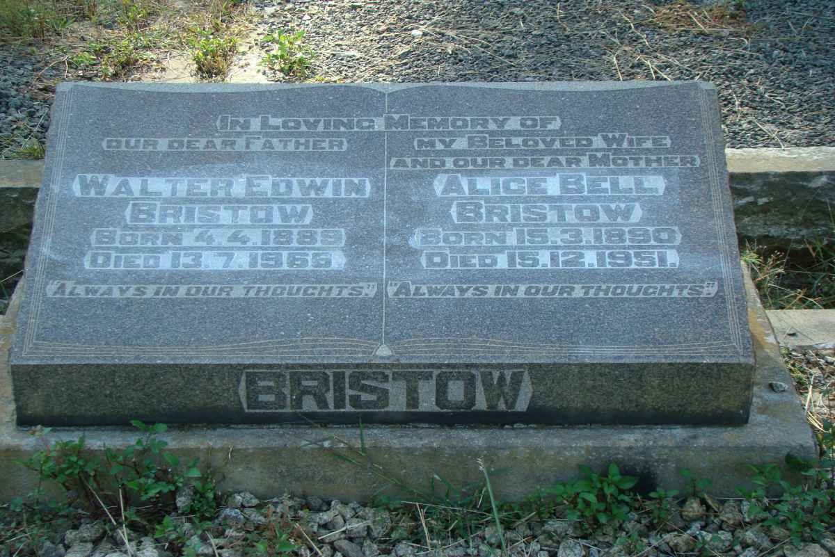 BRISTOW Walter Edwin 1889-1968 &amp; Alice Bell 1890-1951