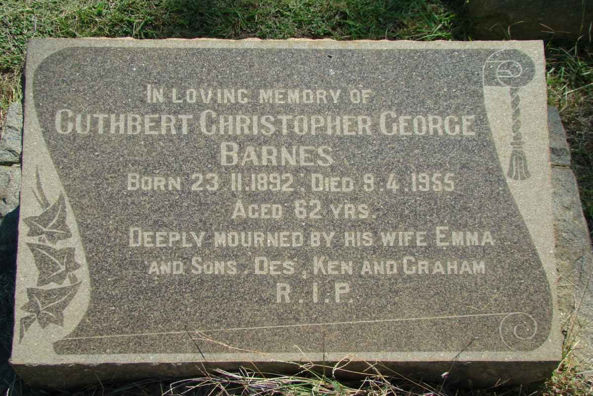 BARNES Cuthbert Christopher George 1892-1955