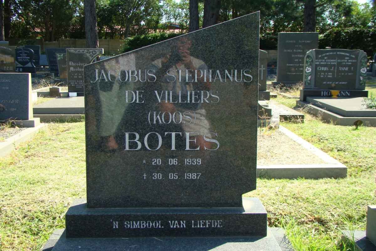 BOTES Jacobus Stephanus de Villiers 1939-1987