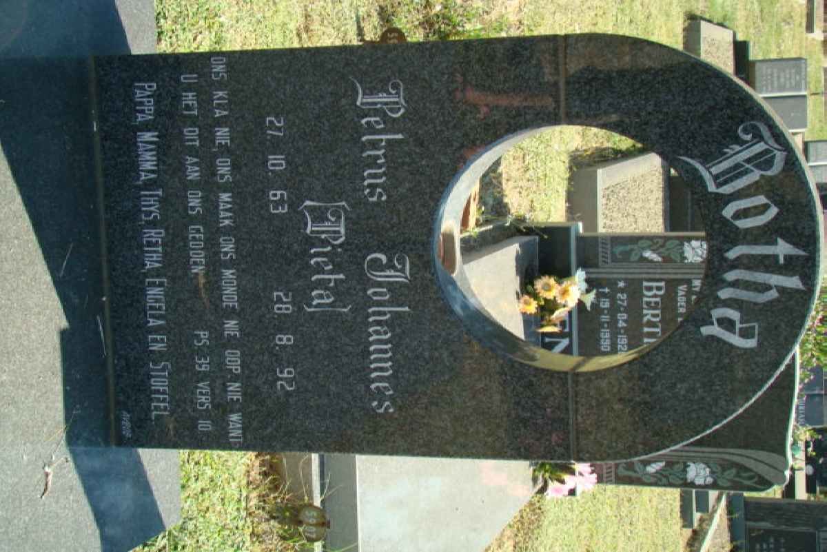 BOTHA Petrus Johannes 1963-1992