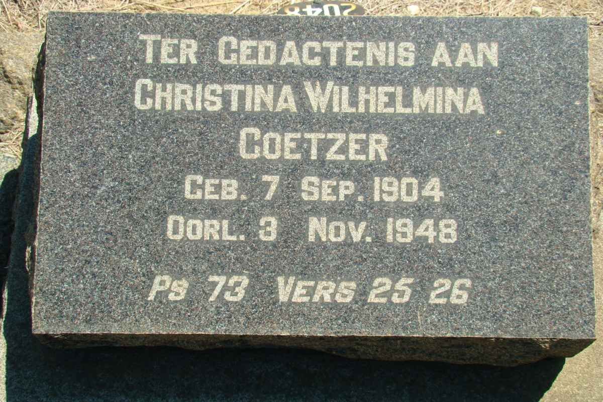 COETZER Christina Wilhelmina 1904-1948