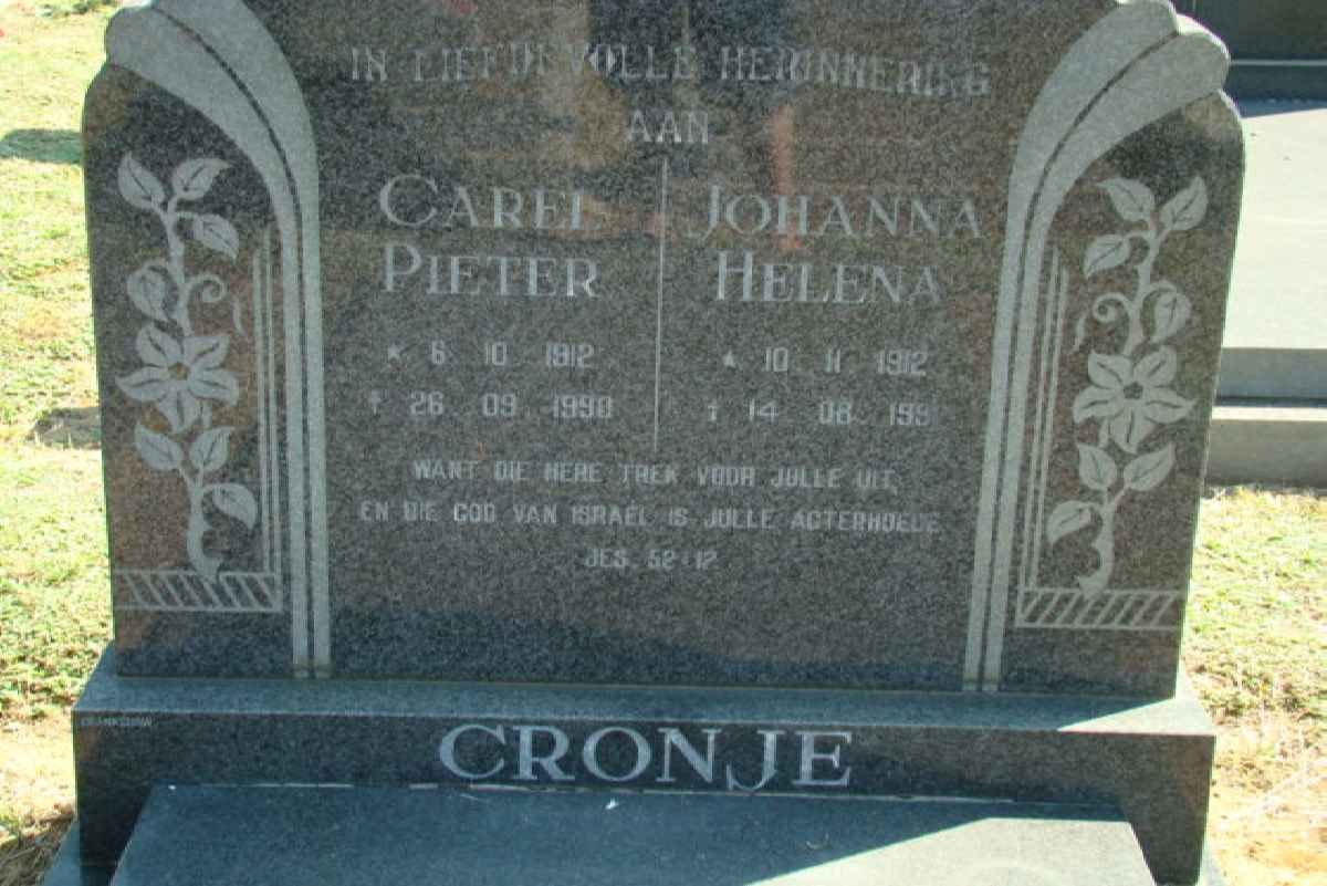 CRONJE Carel Pieter 1912-1990 &amp; Johanna Helena 1912-1991