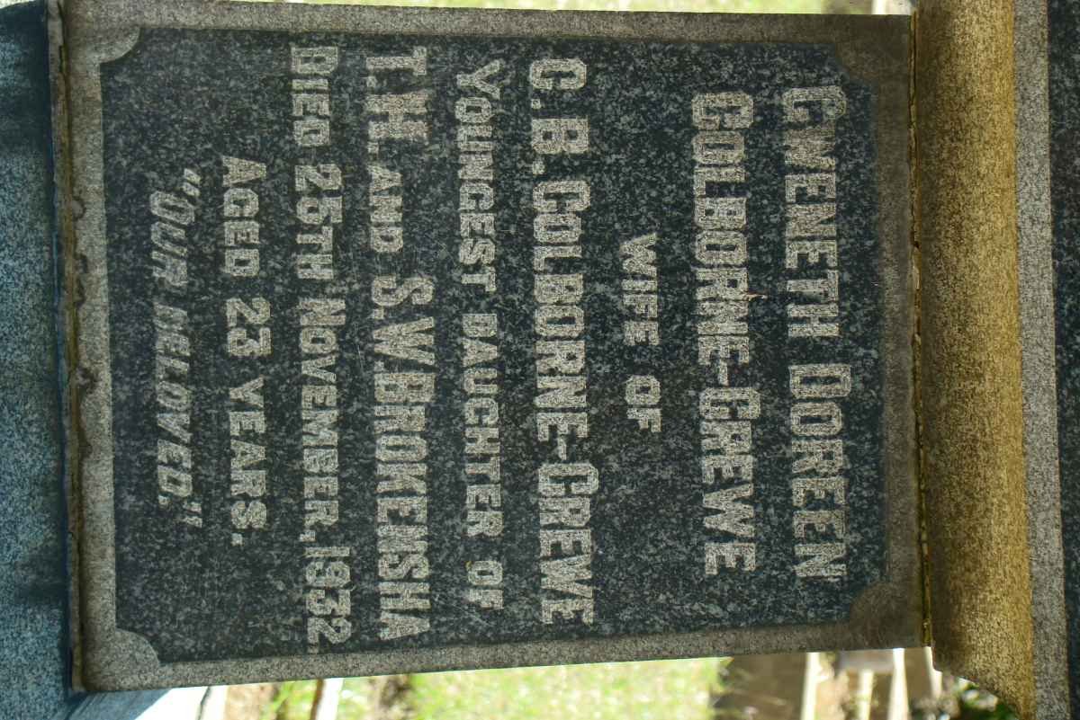 CREWE Gweneth Doreen, Colborne nee BROKENSHA -1932