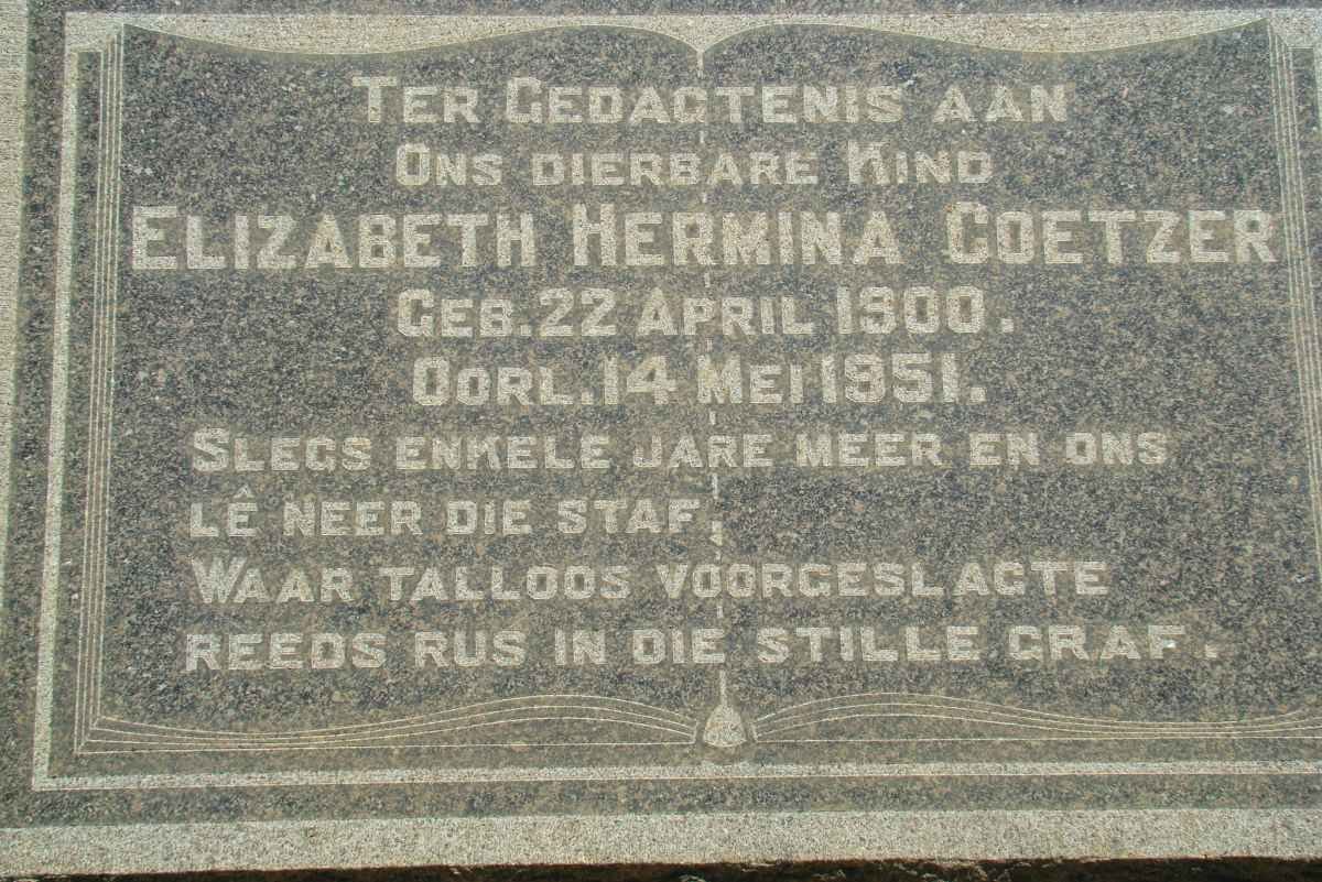 COETZER Elizabeth Hermina 1900-1951