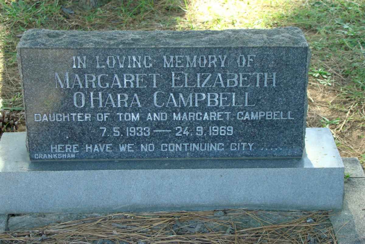 CAMPBELL Margaret Elizabeth O'Hara 1933-1969