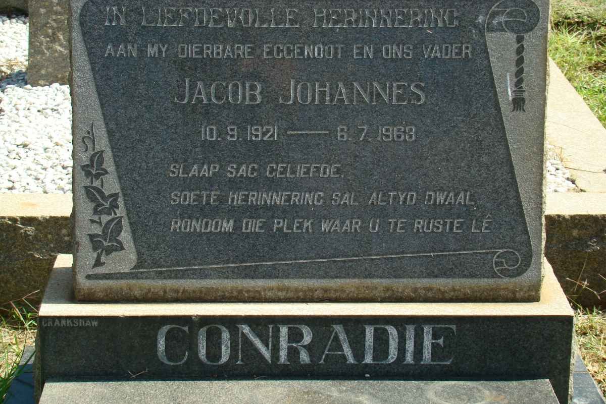 CONRADIE Jacob Johannes 1921-1963