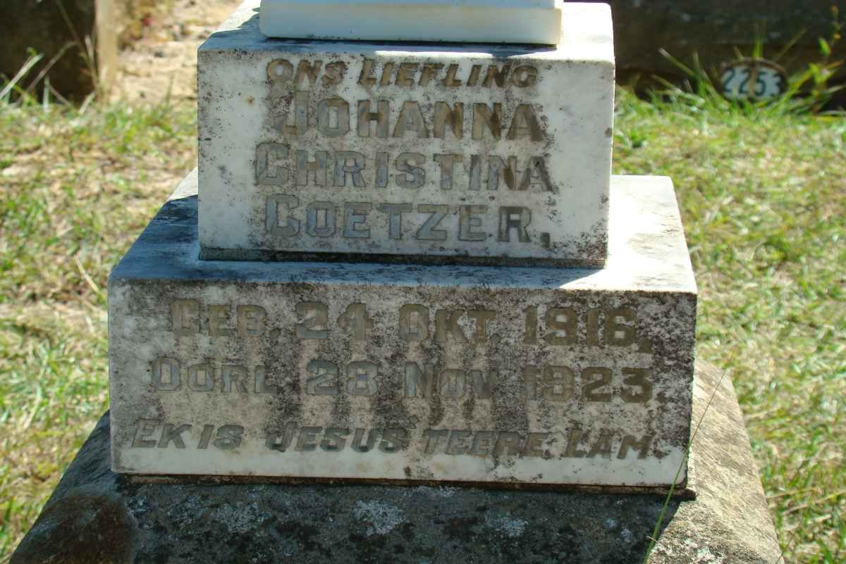 COETZER Johanna Christina 1916-1923