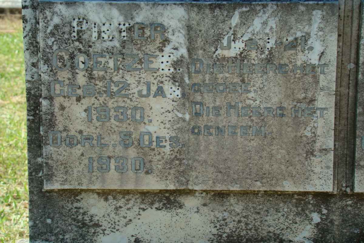 COETZEE Pieter 1930-1930