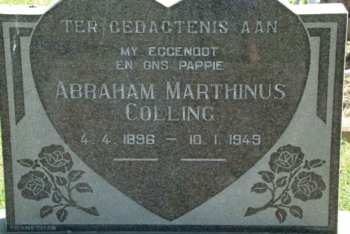 COLLING Abraham Marthinus 1896-1949