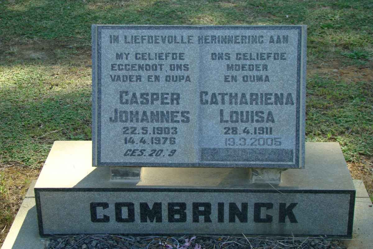 COMBRINCK Casper Johannes 1903-1976 &amp; Cathariena Louisa 1911-2005
