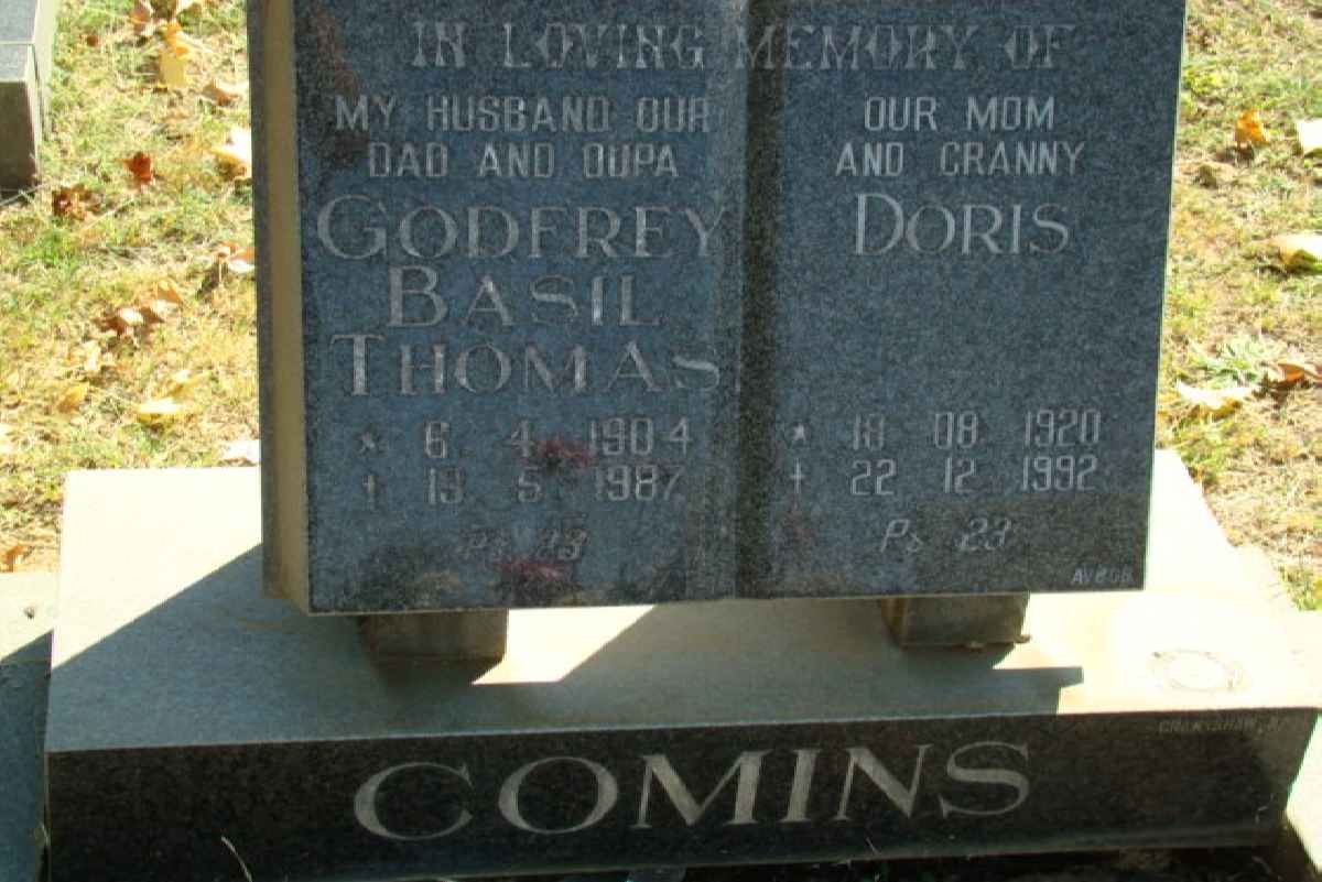 COMINS Godfrey Basil Thomas 1904-1987 &amp; Doris 1920-1992