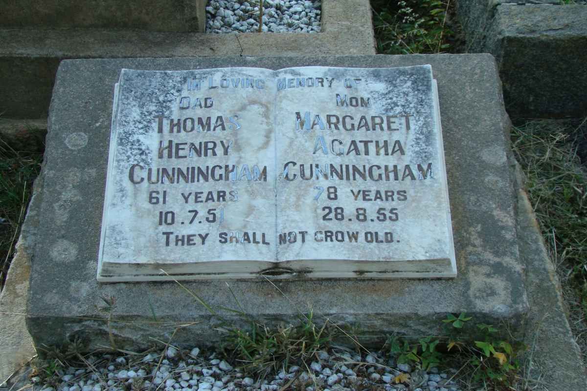 CUNNINGHAM Thomas Henry -1951 &amp; Margaret Agatha -1955