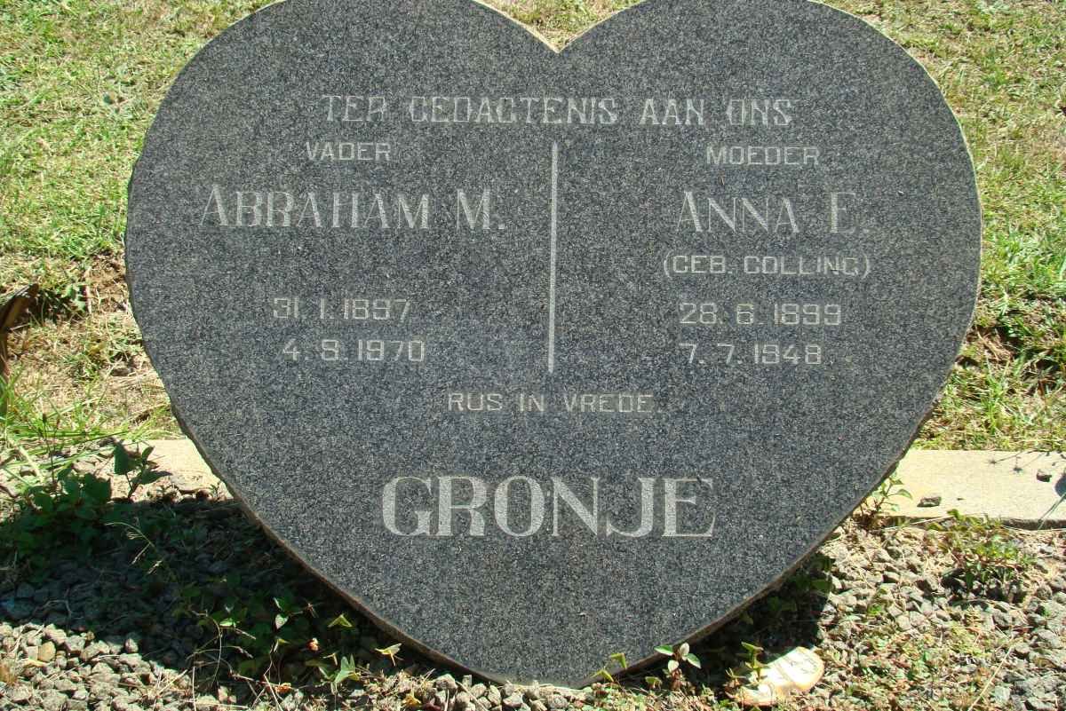 CRONJE Abraham M. 1897-1970 &amp; Anna E. COLLING 1899-1948