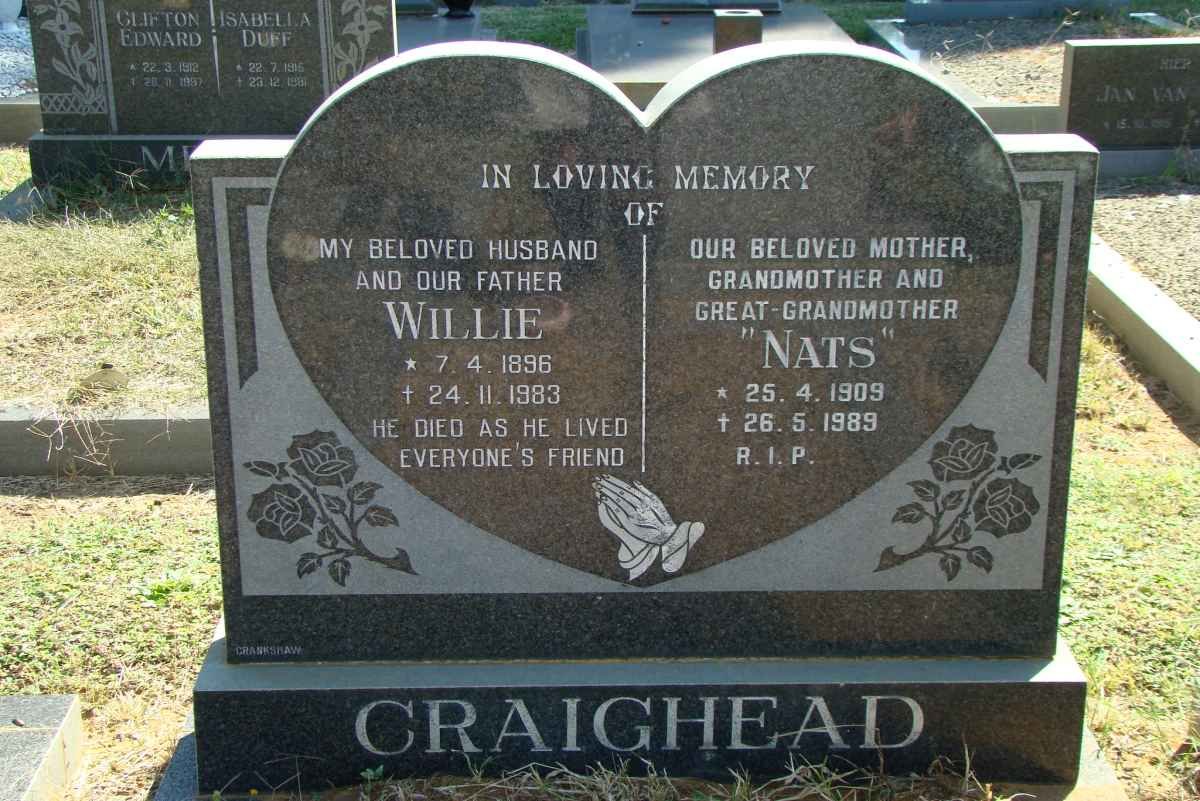CRAIGHEAD Willie 1896-1983 &amp; Nats 1909-1989