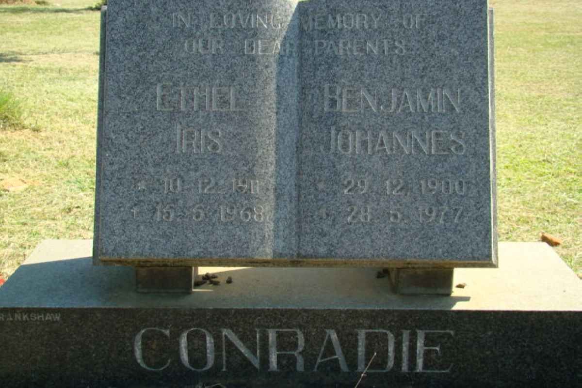 CONRADIE Benjamin Johannes 1900-1977 &amp; Ethel Iris 1911-1968