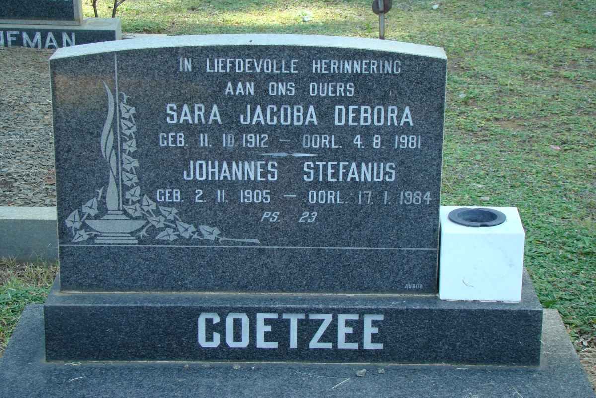 COETZEE Johannes Stefanus 1905-1984 &amp; Sara Jacoba Debora 1912-1981