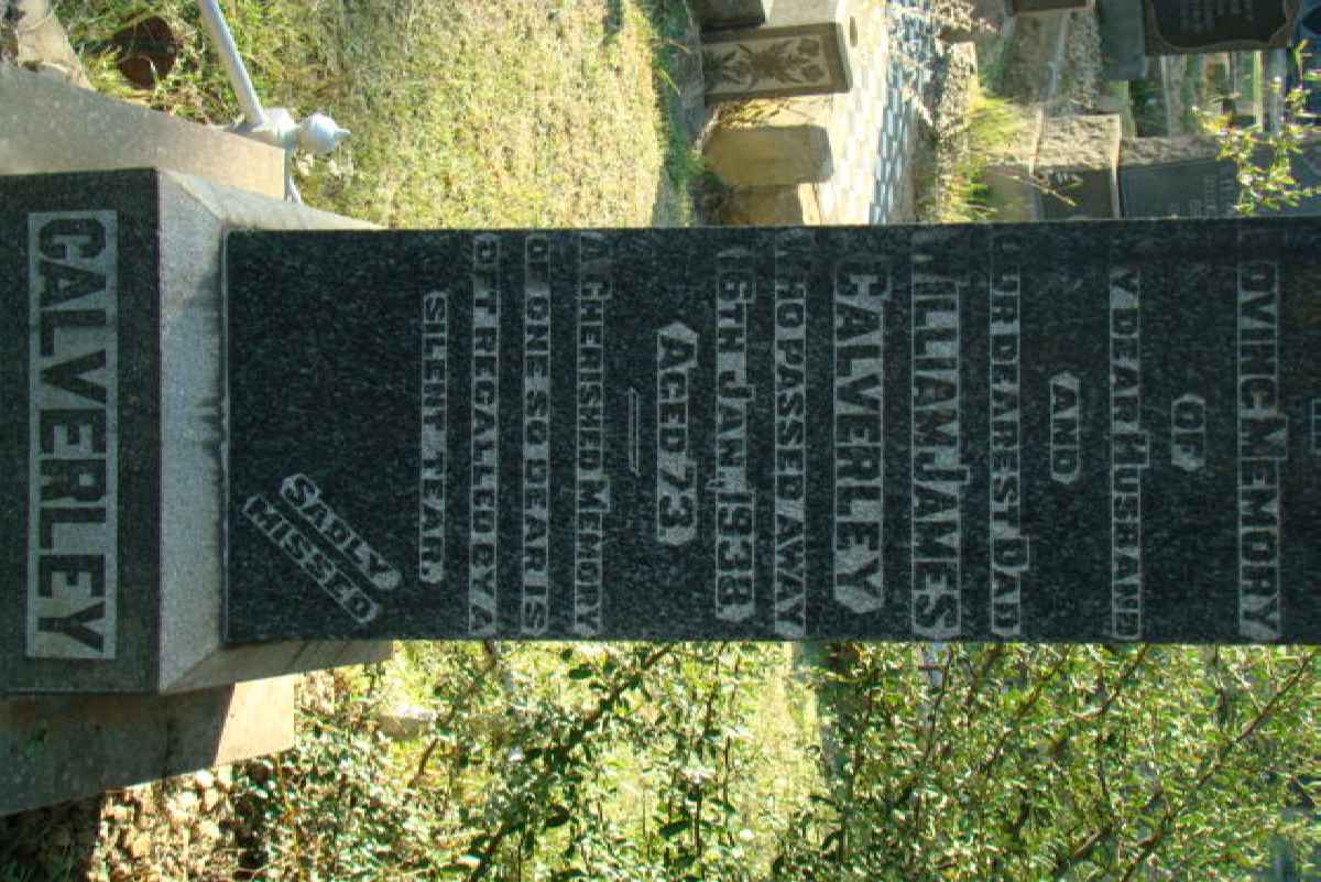CALVERLEY William James -1938