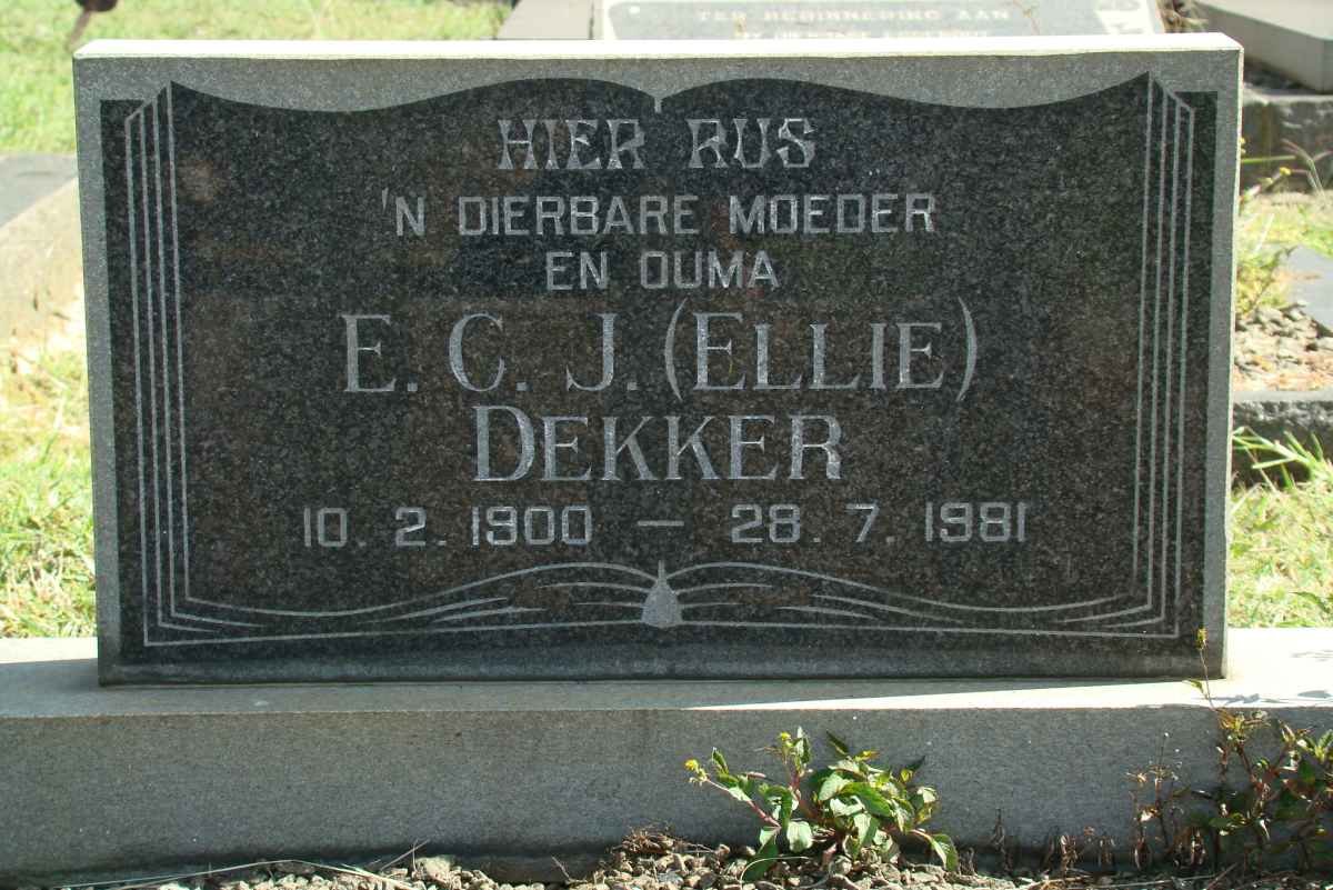 DEKKER E.C.J. 1900-1981