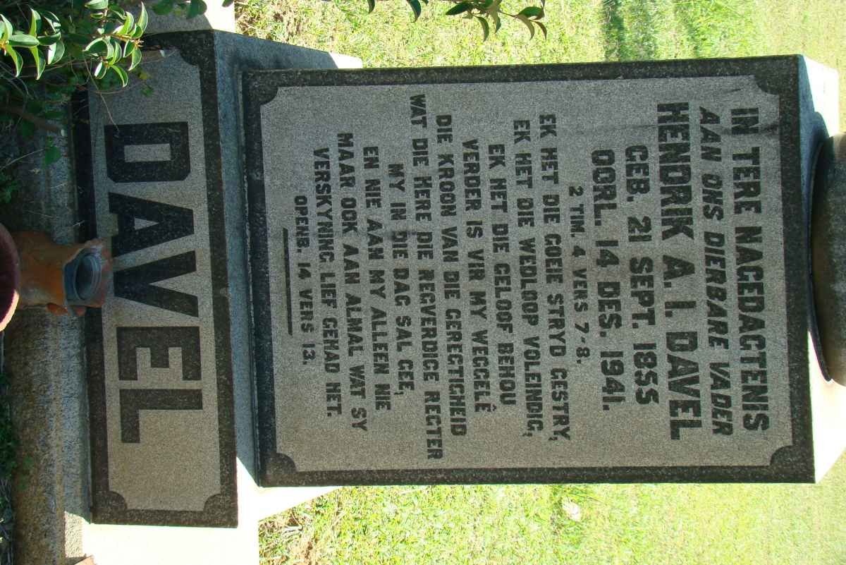 DAVEL Hendrik A.I. 1855-1941