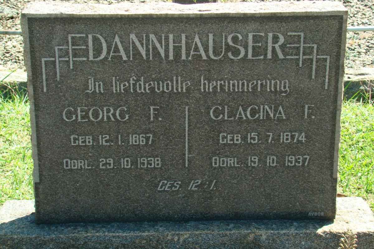 DANNHAUSER Georg F. 1867-1938 &amp; Clacina F. 1874-1937