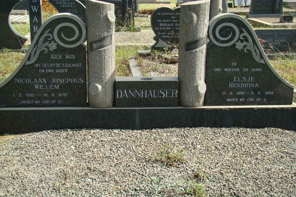DANNHAUSER Nicolaas Josephus Willem 1900-1972 &amp; Elsje Hendrina 1899-1994
