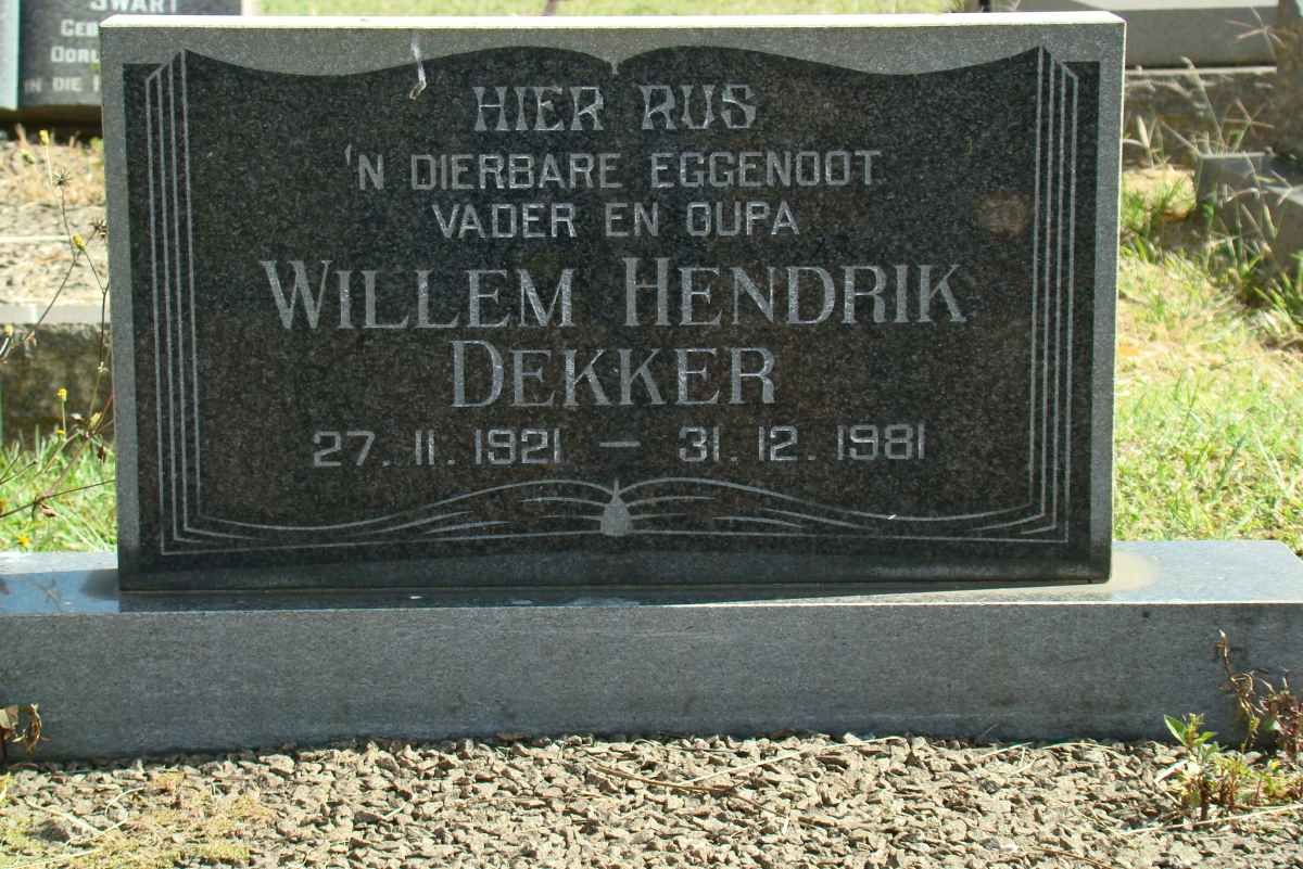 DEKKER Willem Hendrik 1921-1981