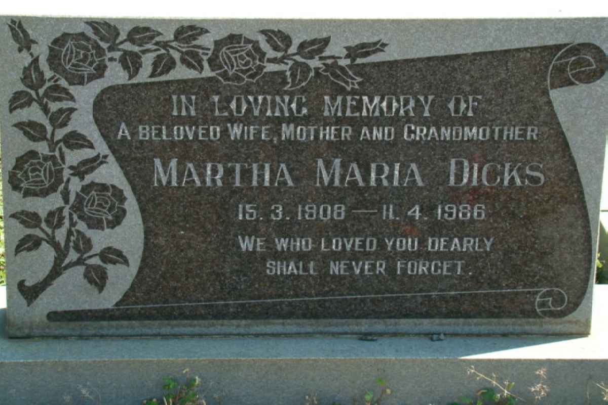DICKS Martha Maria 1908-1986