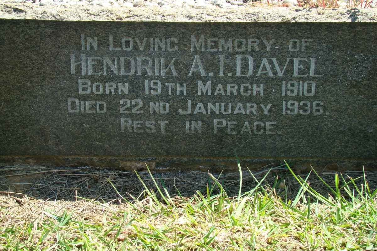 DAVEL Hendrik A.I. 1910-1936