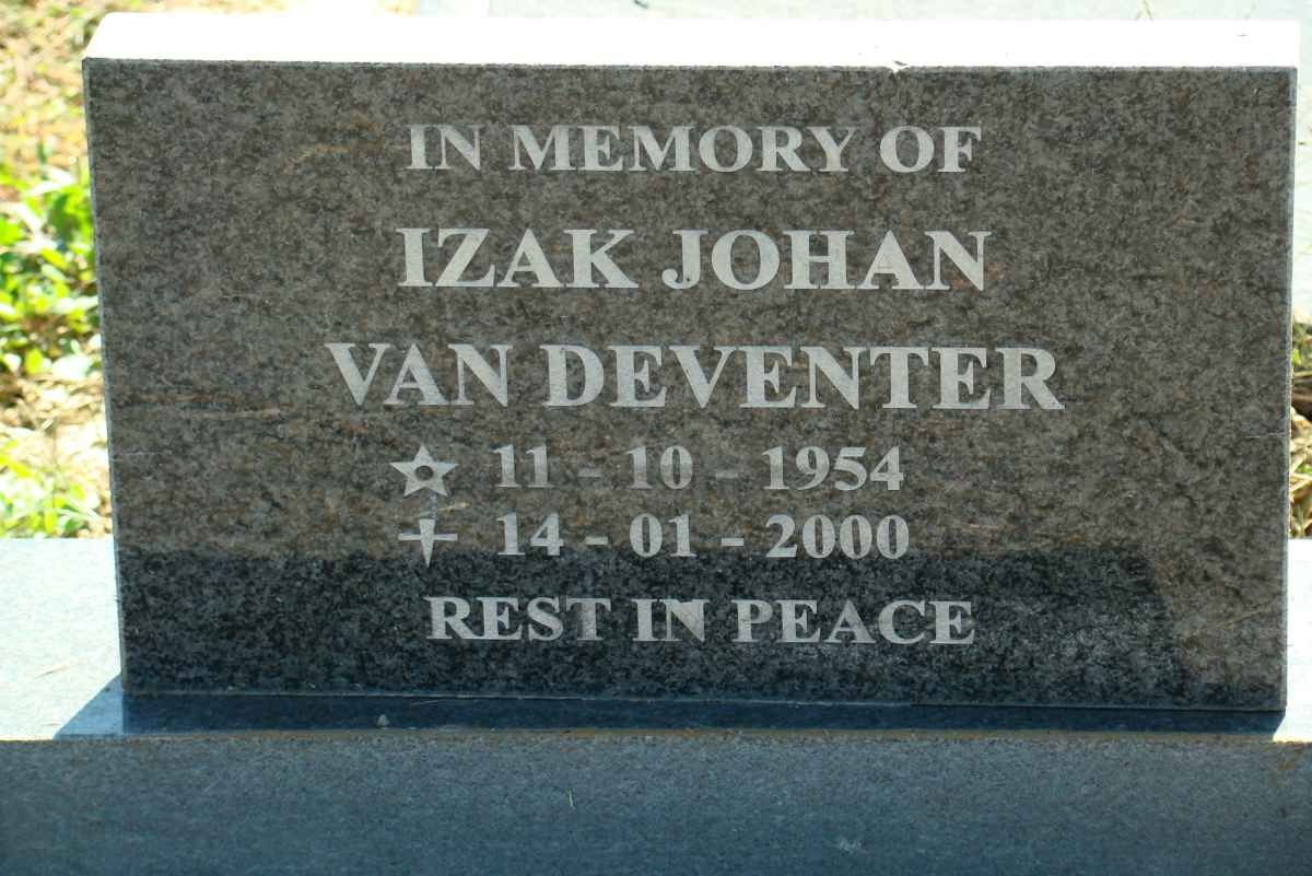 DEVENTER Izak Johan, van 1954-2000