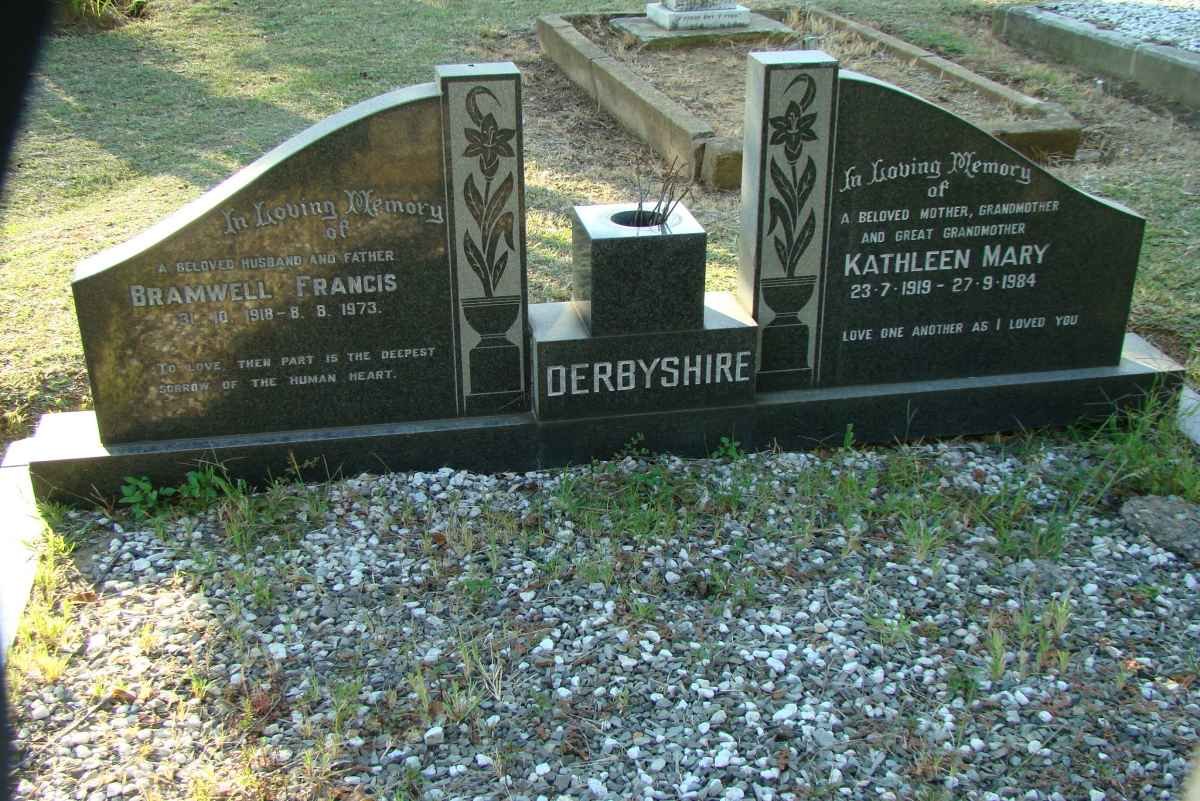 DERBYSHIRE Bramwell Francis 1918-1973 &amp; Kathleen Mary 1919-1984