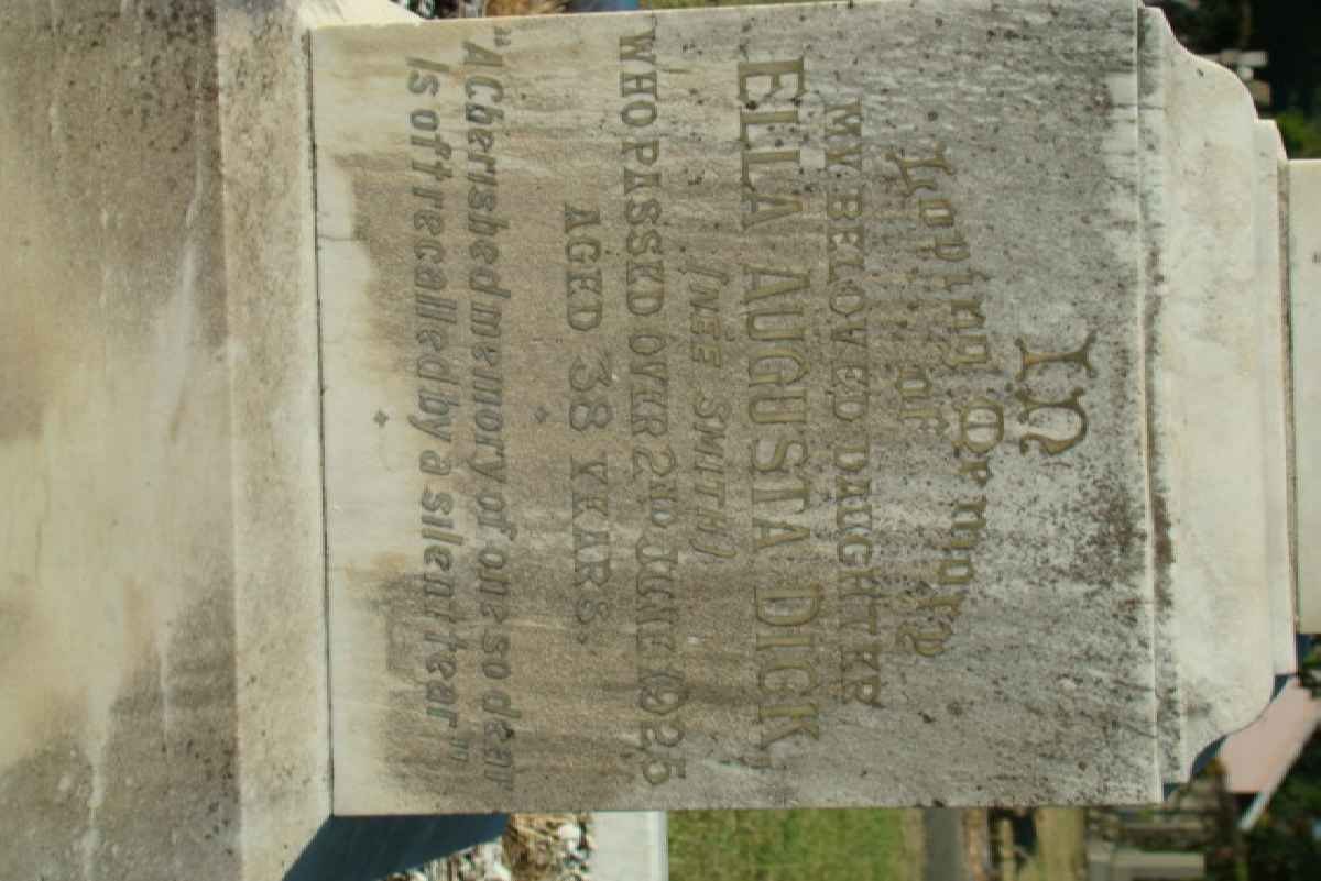 DICK Ella Augusta nee SMITH -1925