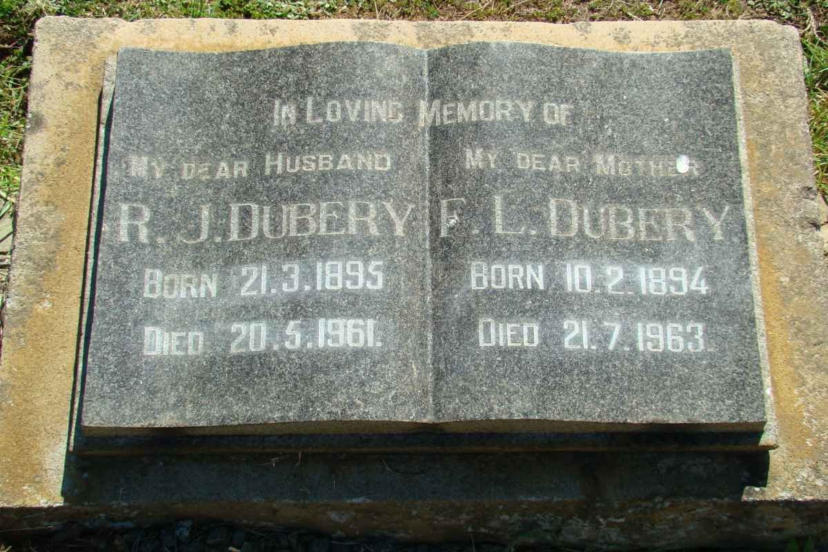 DUBERY R.J. 1895-1961 &amp; F.L. 1894-1963