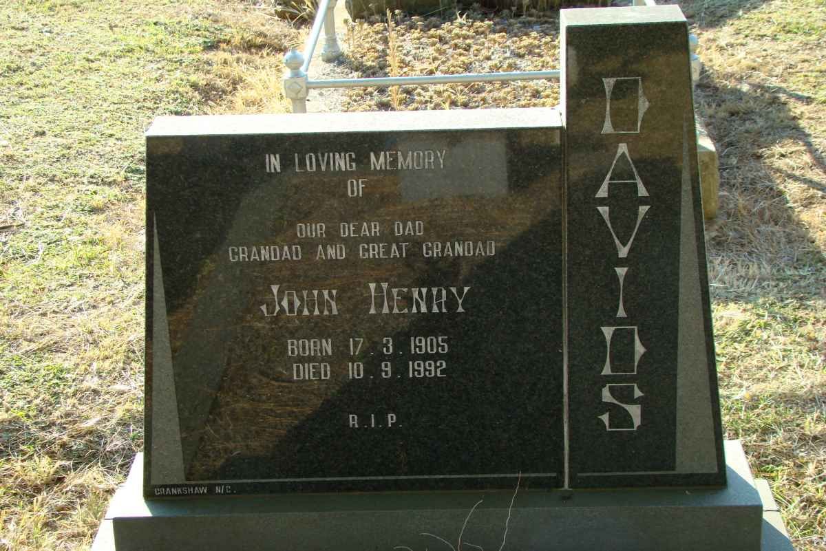 DAVIDS John Henry 1905-1992