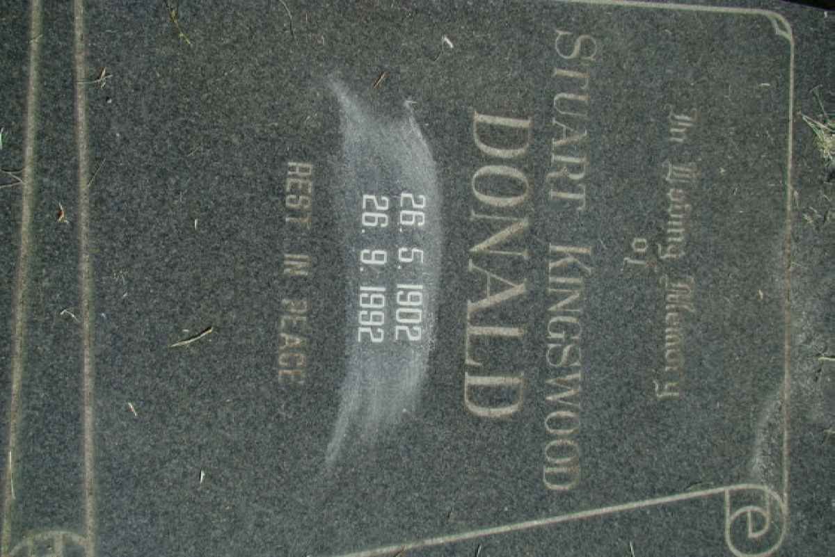 DONALD Stuart Kingswood 1902-1992