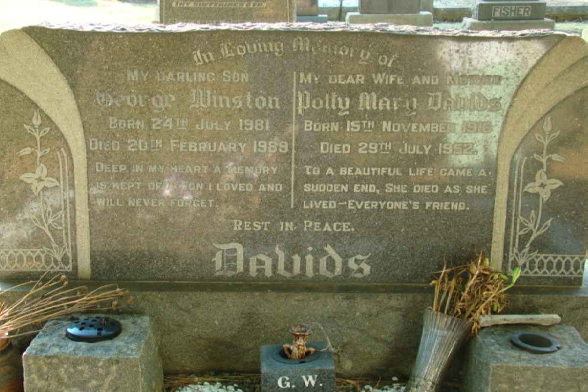 DAVIDS Polly Mary 1916-1952 :: DAVIDS George Winston 1981-1989