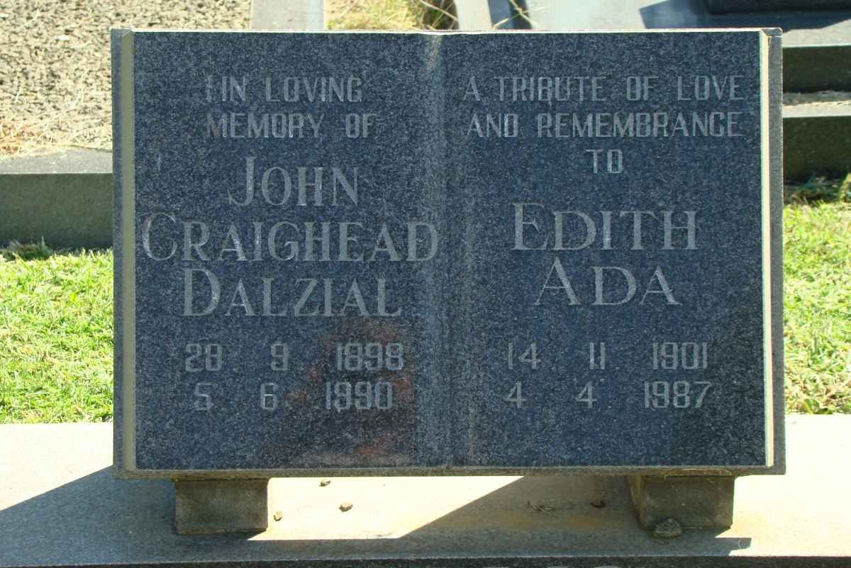 DALZIAL John Craighead 1898-1990 &amp; Edna Ada 1901-1987