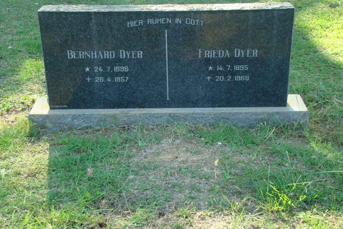 DYER Bernhard 1896-1957 &amp; Frieda 1895-1968
