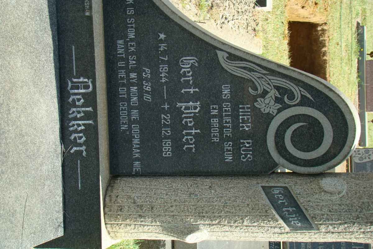 DEKKER Gert Pieter 1944-1969
