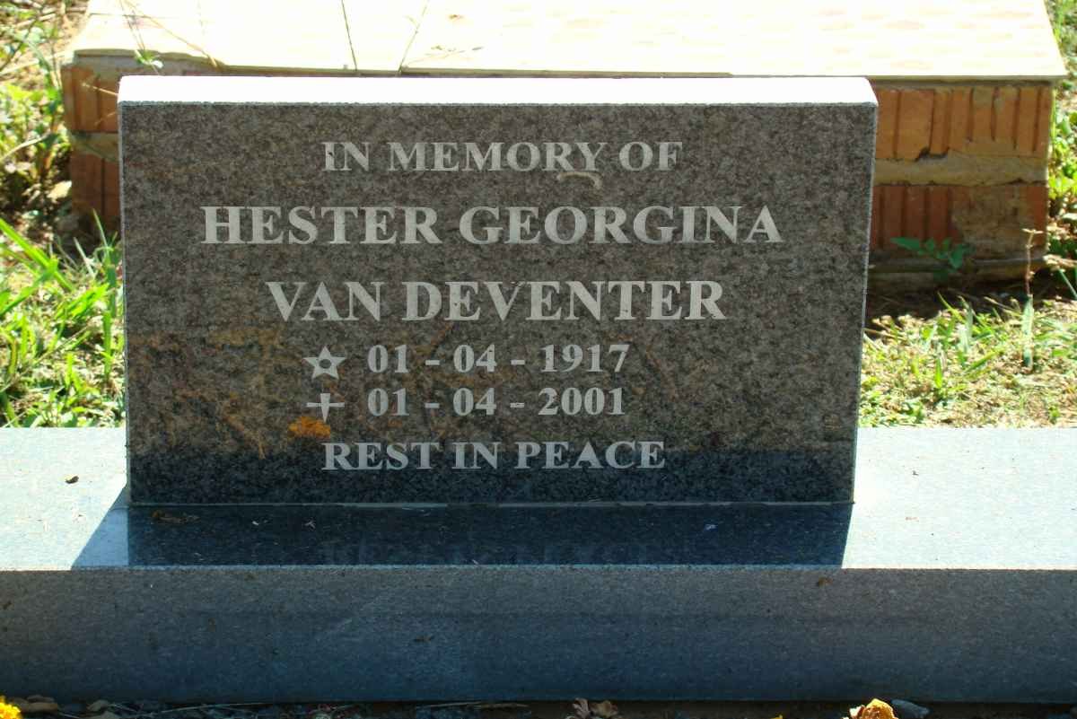 DEVENTER Hester Georgina, van 1917-2001