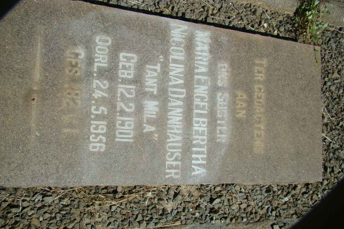 DANNHAUSER Maria Engelbertha Nicolina 1901-1956