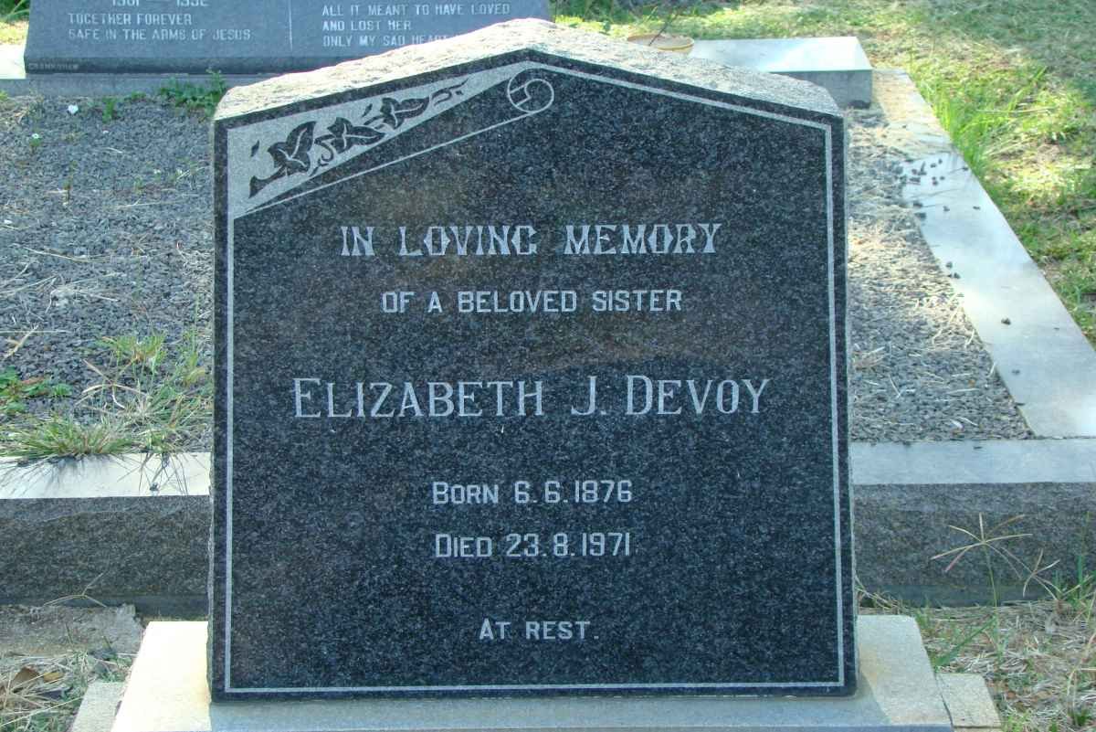 DEVOY Elizabeth J. 1876-1971