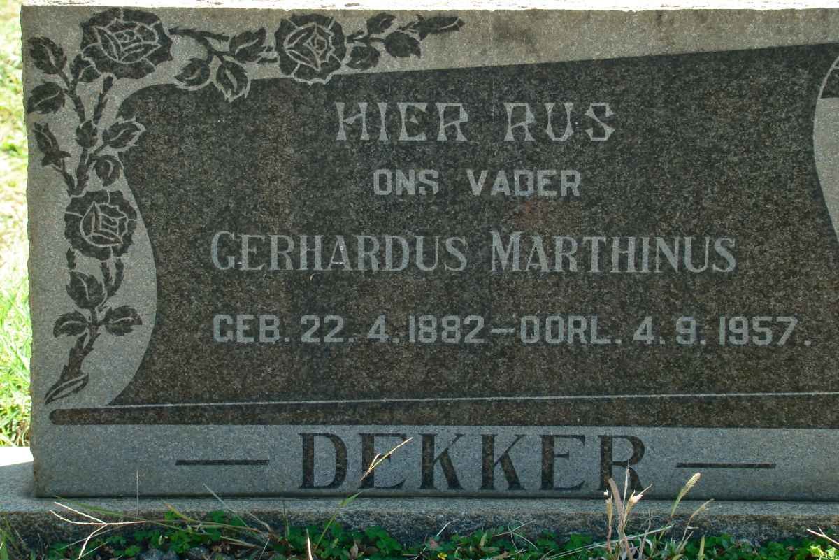 DEKKER Gerhardus Marthinus 1882-1957