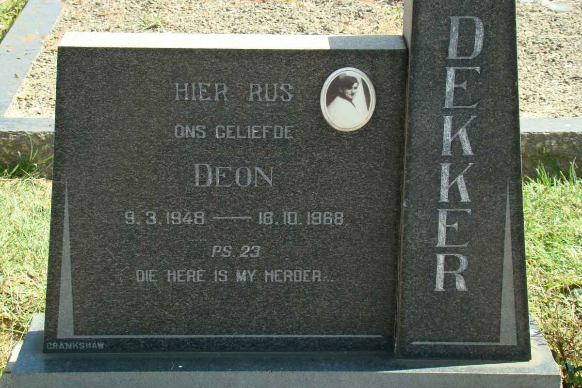 DEKKER Deon 1948-1968