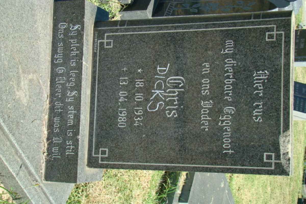 DICKS Chris 1934-1980