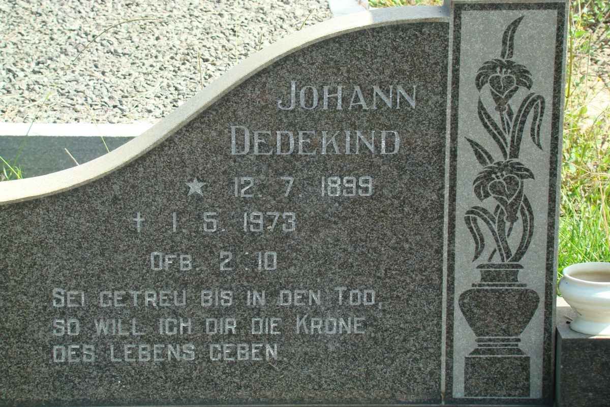 DEDEKIND Johann 1899-1973
