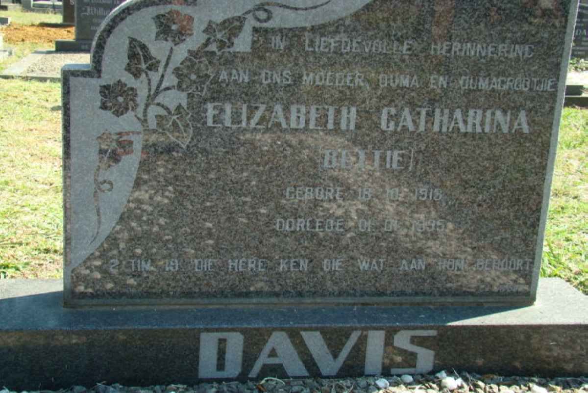 DAVIS Elizabeth Catharina 1913-1995