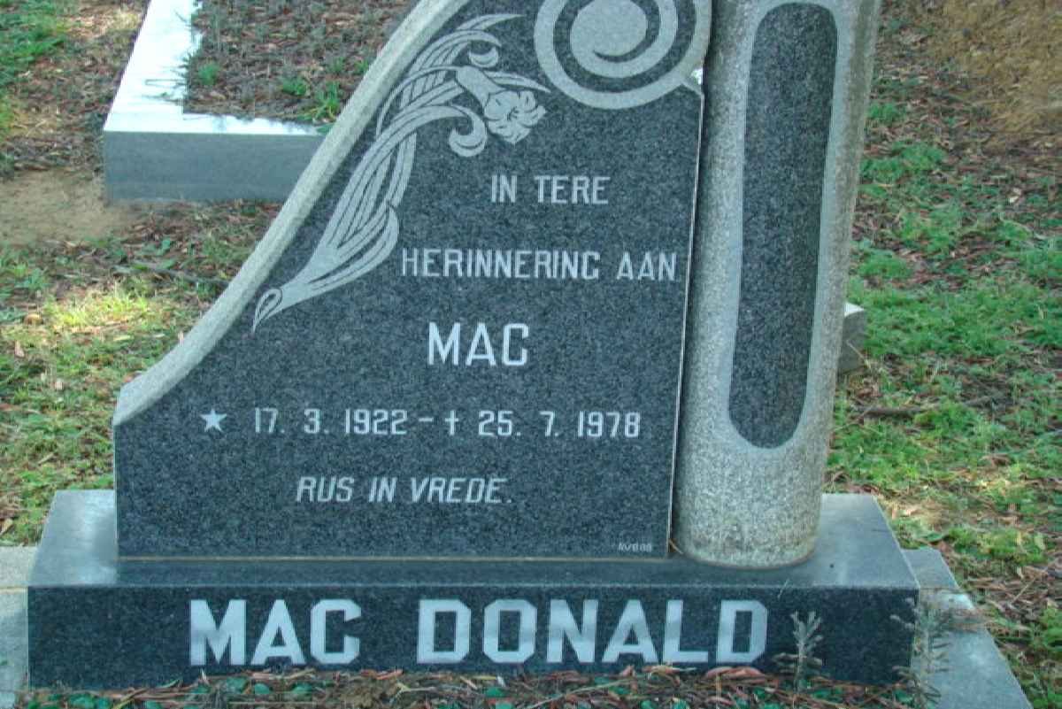 DONALD Mac 1922-1978