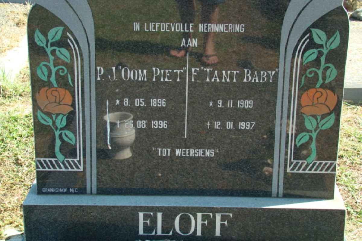 ELOFF P.J. 1896-1996 &amp; F. 1909-1997