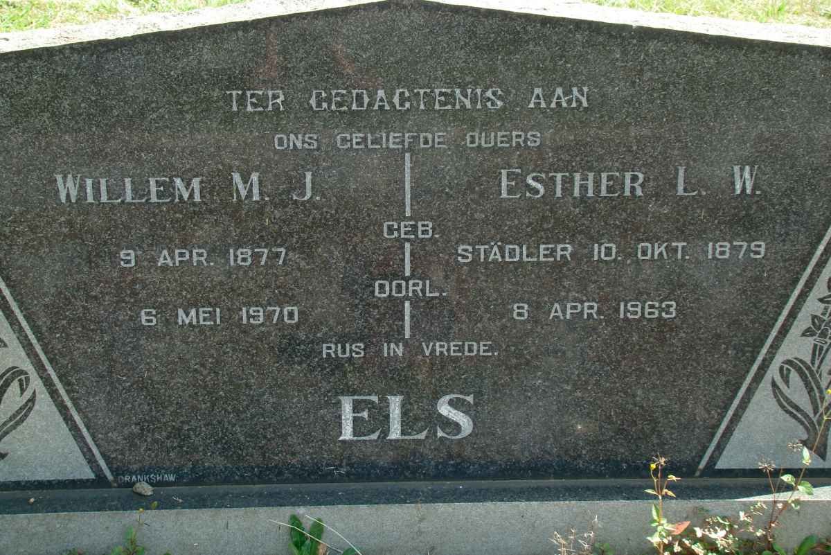 ELS Willem M.J. 1877-1970 &amp; Esther L.W. STADLER 1879-1963