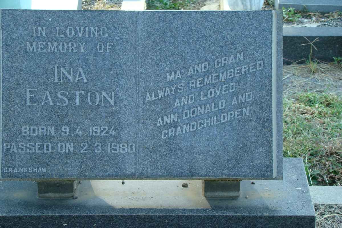 EASTON Ina 1924-1980